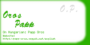 oros papp business card